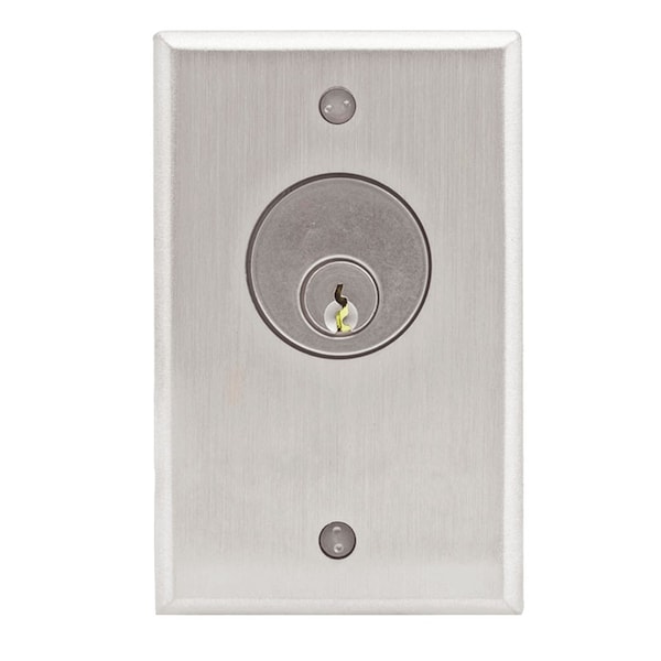 Camden Single Gang Key Switch, 12/24 VAC/DC, SPDT Switch, N/O and N/C, Momentary, Aluminum